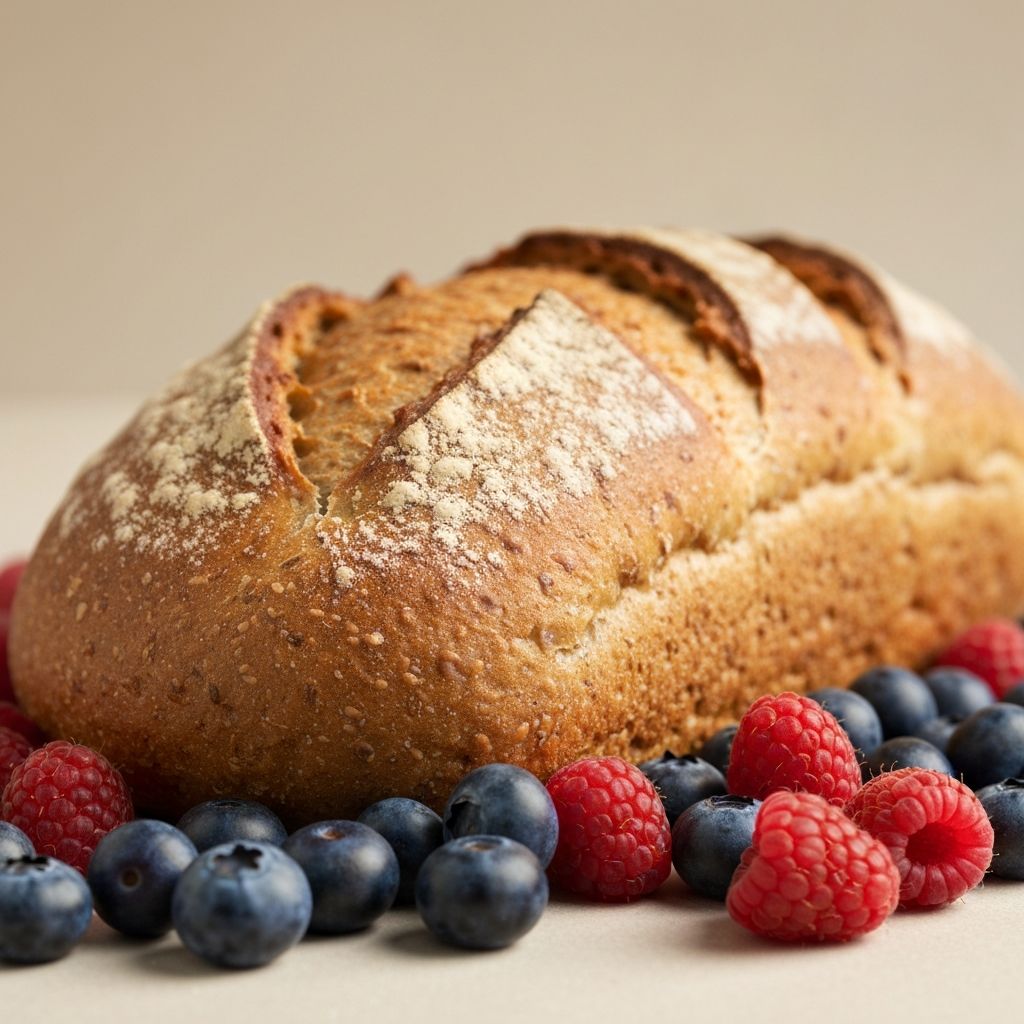 Whole grain bread and berries