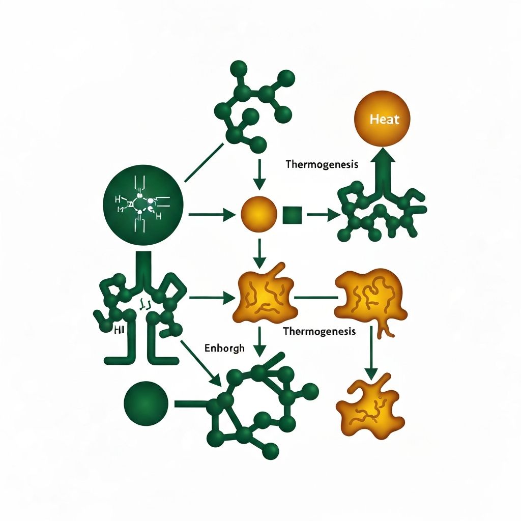Thermogenesis pathways illustration